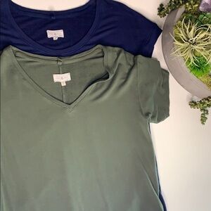 Lou & Grey Oversized casual T-Shirts bundle of 2 women’s size xs green blue set